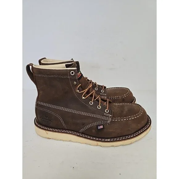 Thorogood Men's 6" Steel Toe Moc Toe Wedge Sole Boots (U.S.A.) 804-4575 11.5D - Picture 2 of 7